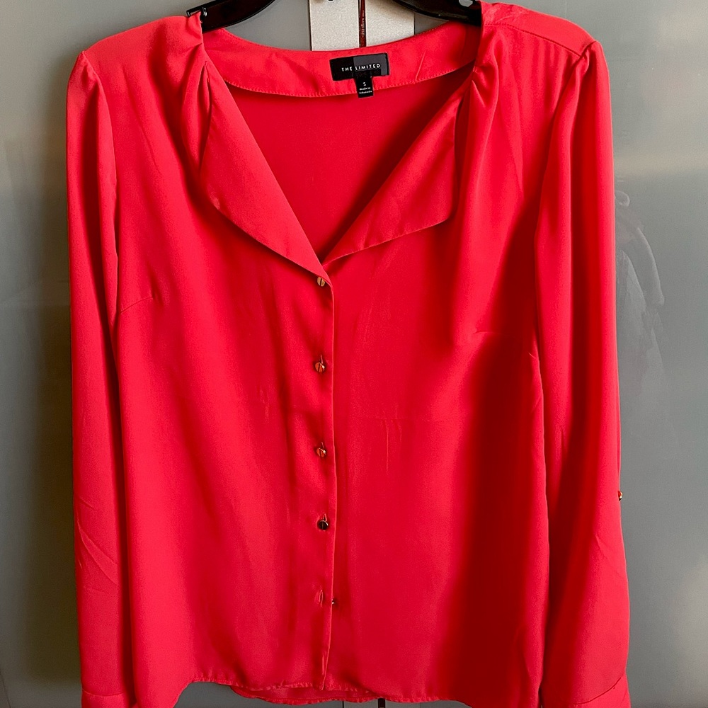 Ladies button front coral color blouse never worn